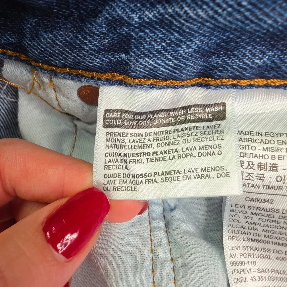Levi's 501 Original Fit Jeans Mens W34 L32 Blue Denim Button Fly Straight Leg